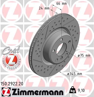Brake Disc ZIMMERMANN 150.2922.20