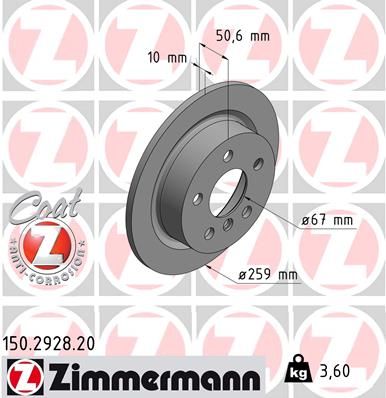 ZIMMERMANN 150.2928.20 Brake Disc