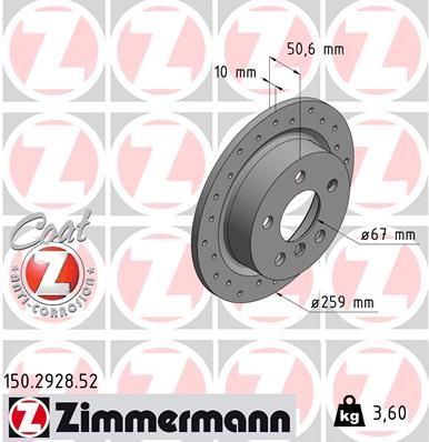 ZIMMERMANN 150.2928.52 Brake Disc