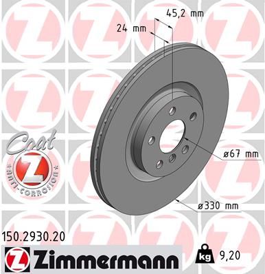 ZIMMERMANN 150.2930.20 Brake Disc