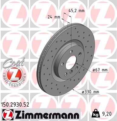 ZIMMERMANN 150.2930.52 Brake Disc
