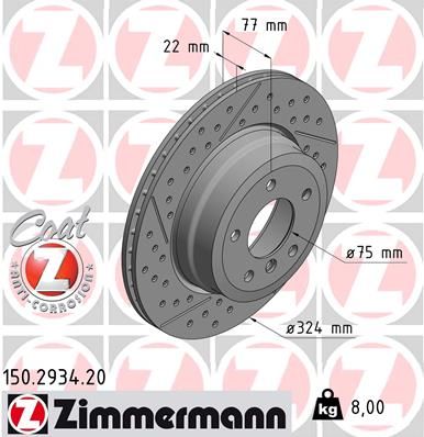Brake Disc ZIMMERMANN 150.2934.20