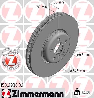 ZIMMERMANN 150.2936.32 Brake Disc