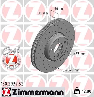 ZIMMERMANN 150.2937.52 Brake Disc
