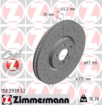 Brake Disc ZIMMERMANN 150.2939.52