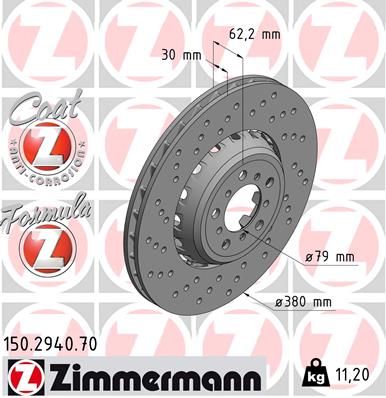 Brake Disc ZIMMERMANN 150.2940.70
