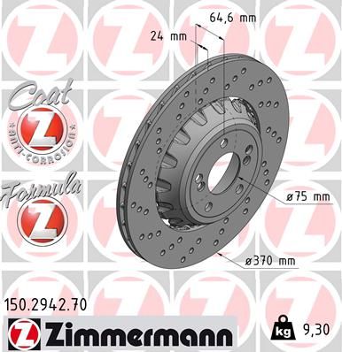 Brake Disc ZIMMERMANN 150.2942.70