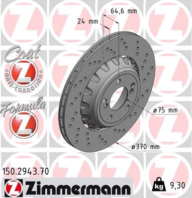 Brake Disc ZIMMERMANN 150.2943.70