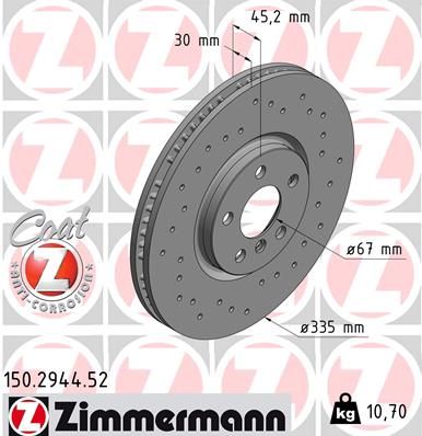 Brake Disc ZIMMERMANN 150.2944.52