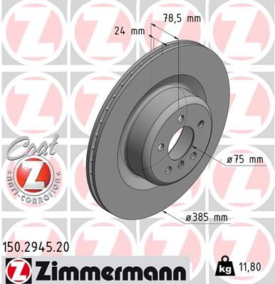 Brake Disc ZIMMERMANN 150.2945.20