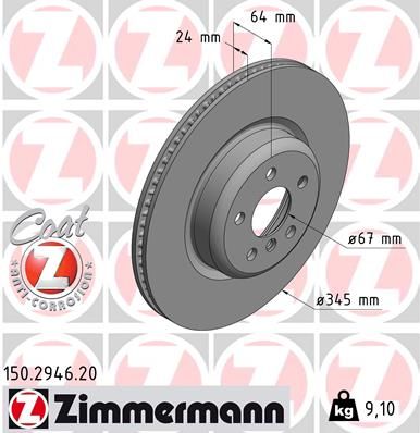 ZIMMERMANN 150.2946.20 Brake Disc