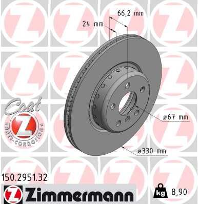 Brake Disc ZIMMERMANN 150.2951.32