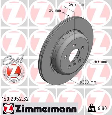 ZIMMERMANN 150.2952.32 Brake Disc