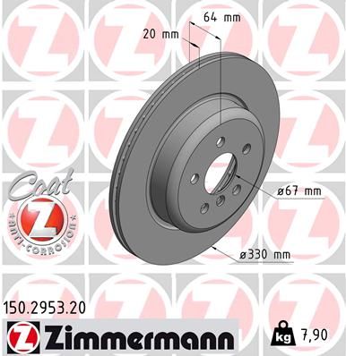 Brake Disc ZIMMERMANN 150.2953.20