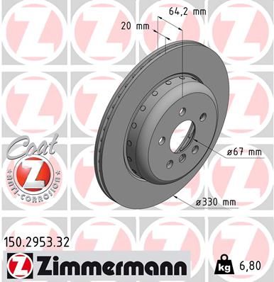 Brake Disc ZIMMERMANN 150.2953.32