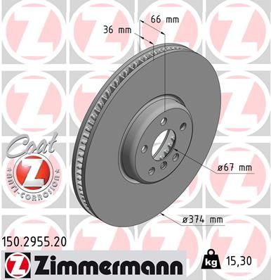 Brake Disc ZIMMERMANN 150.2955.20