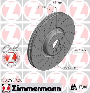 Brake Disc ZIMMERMANN 150.2957.20