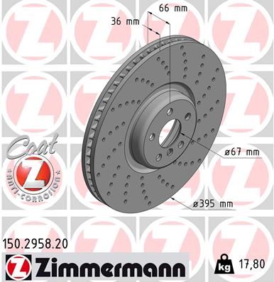 Brake Disc ZIMMERMANN 150.2958.20