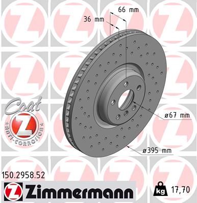 Brake Disc ZIMMERMANN 150.2958.52