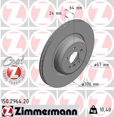 Brake Disc ZIMMERMANN 150.2964.20