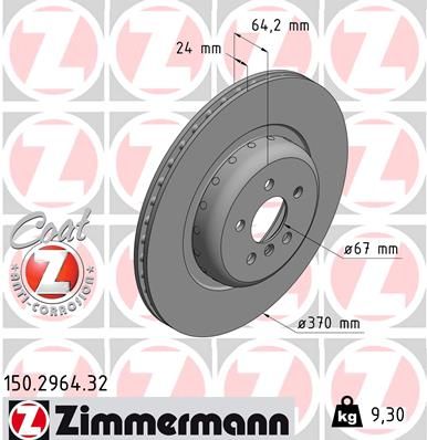 Brake Disc ZIMMERMANN 150.2964.32