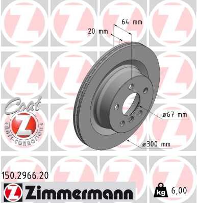 Brake Disc ZIMMERMANN 150.2966.20