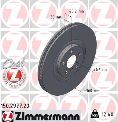 Brake Disc ZIMMERMANN 150.2977.20