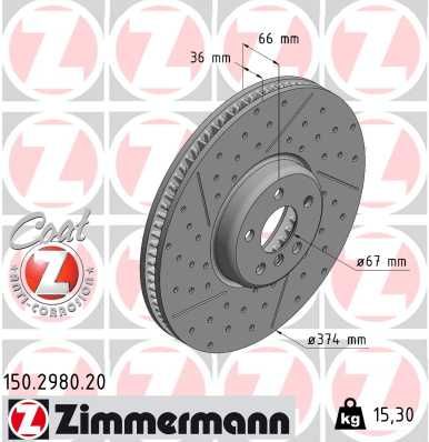Brake Disc ZIMMERMANN 150.2980.20