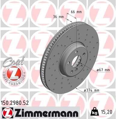 Brake Disc ZIMMERMANN 150.2980.52
