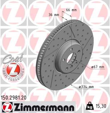 Brake Disc ZIMMERMANN 150.2981.20