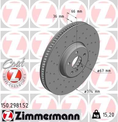 Brake Disc ZIMMERMANN 150.2981.52