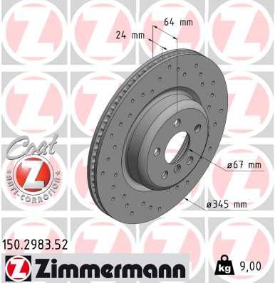 Brake Disc ZIMMERMANN 150.2983.52