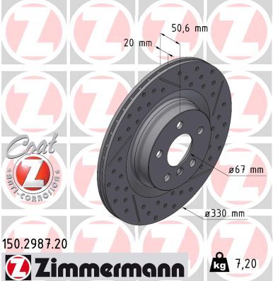 ZIMMERMANN 150.2987.20 Brake Disc