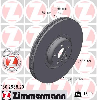 ZIMMERMANN 150.2988.20 Brake Disc