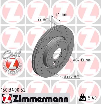 ZIMMERMANN 150.3400.52 Brake Disc