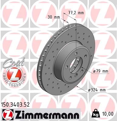 Brake Disc ZIMMERMANN 150.3403.52
