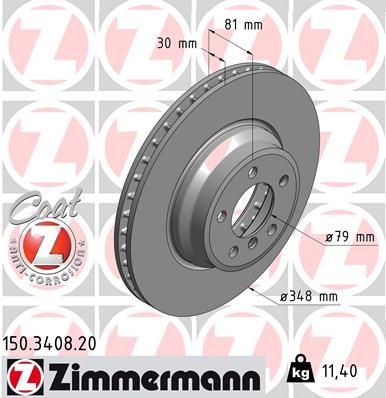 Brake Disc ZIMMERMANN 150.3408.20