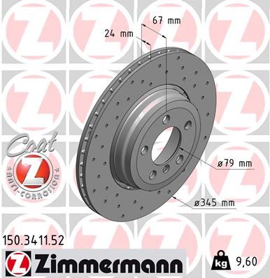 ZIMMERMANN 150.3411.52 Brake Disc