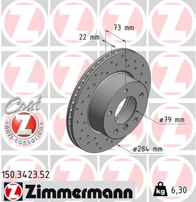 ZIMMERMANN 150.3423.52 Brake Disc