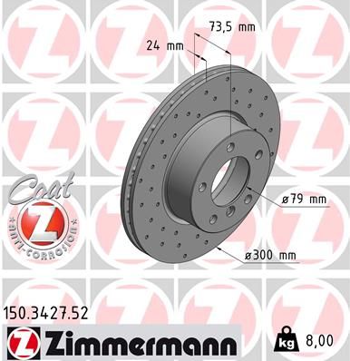 ZIMMERMANN 150.3427.52 Brake Disc