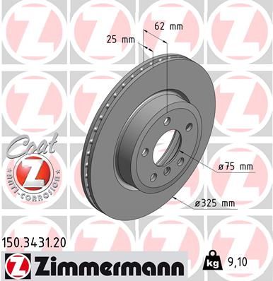 ZIMMERMANN 150.3431.20 Brake Disc
