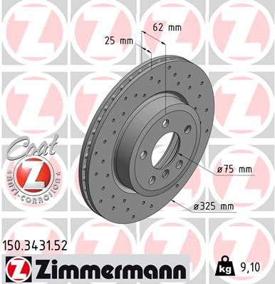 ZIMMERMANN 150.3431.52 Brake Disc