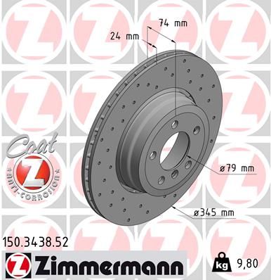 Brake Disc ZIMMERMANN 150.3438.52