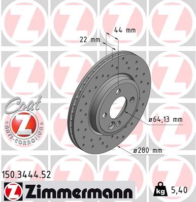 Brake Disc ZIMMERMANN 150.3444.52