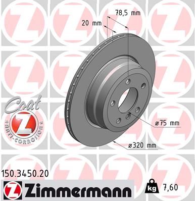 Brake Disc ZIMMERMANN 150.3450.20