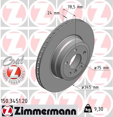 Brake Disc ZIMMERMANN 150.3451.20