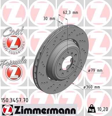 ZIMMERMANN 150.3457.70 Brake Disc