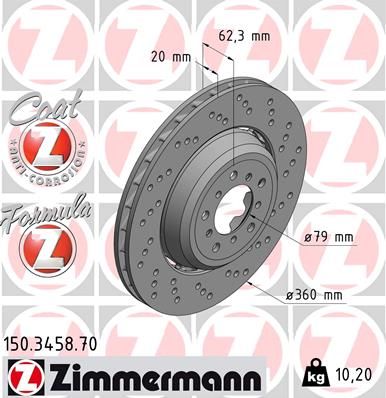 ZIMMERMANN 150.3458.70 Brake Disc