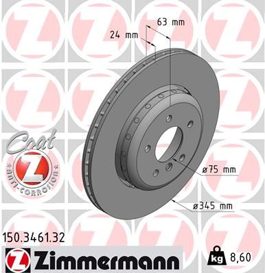 Brake Disc ZIMMERMANN 150.3461.32