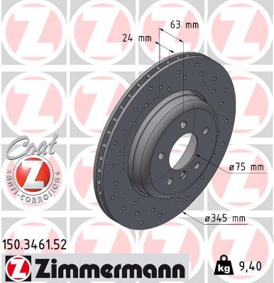 Brake Disc ZIMMERMANN 150.3461.52